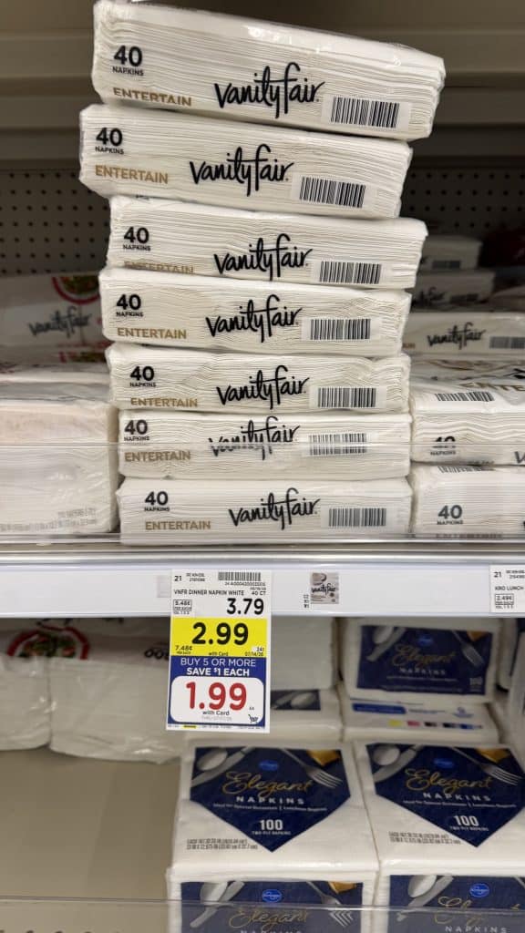 vanity fair napkins kroger shelf image (2)