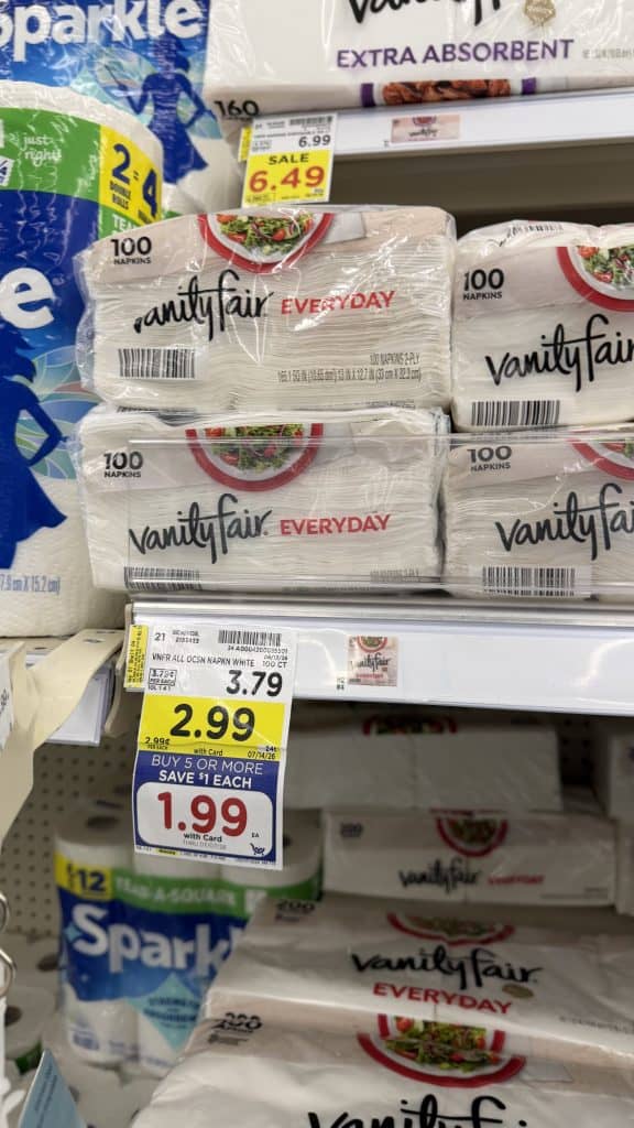 vanity fair napkins kroger shelf image (2)
