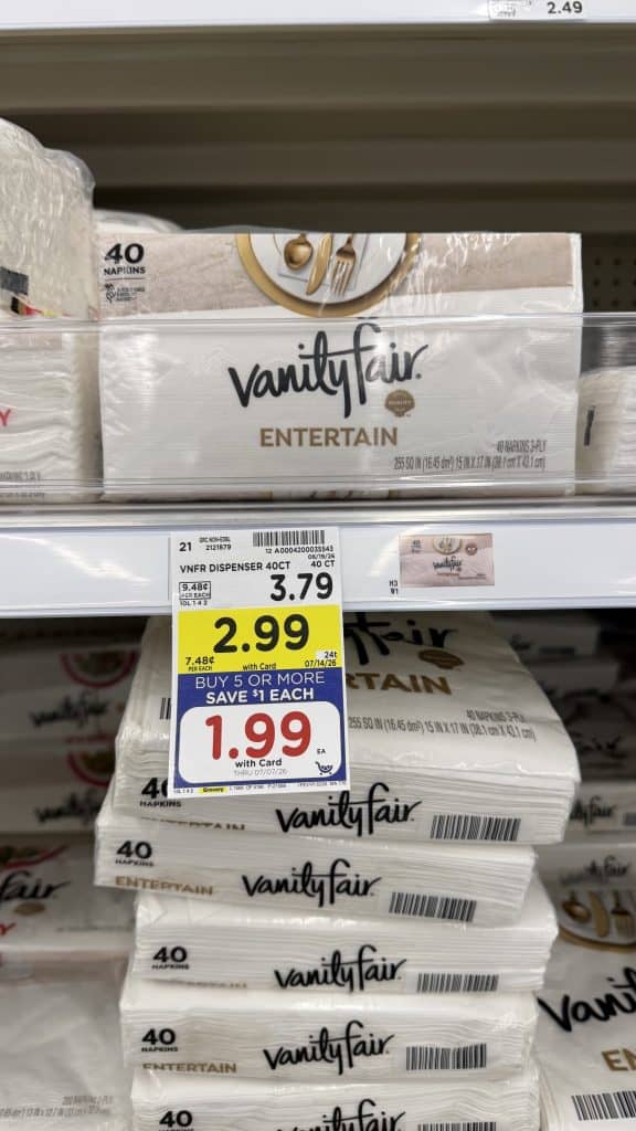 vanity fair napkins kroger shelf image (2)