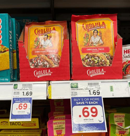 Cholula Taco Seasoning Kroger shelf image