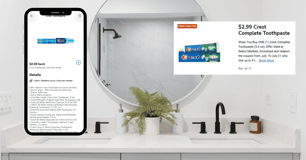 Crest Digital Coupon and Ibotta Rebate Kroger