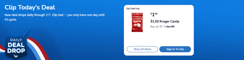 Kroger Daily Deal Drop Coupon
