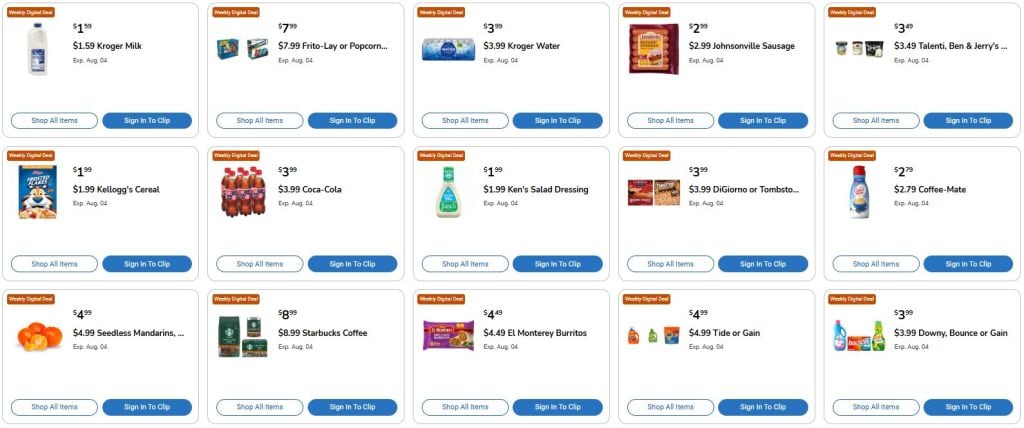 Kroger Weekly Digital Coupons 7-29 to 8-4 2