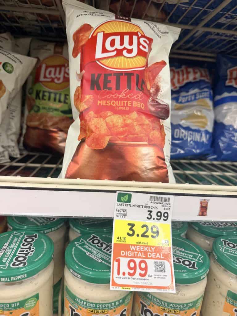 Lay's Kettle Cooked Chips Kroger Shelf Image