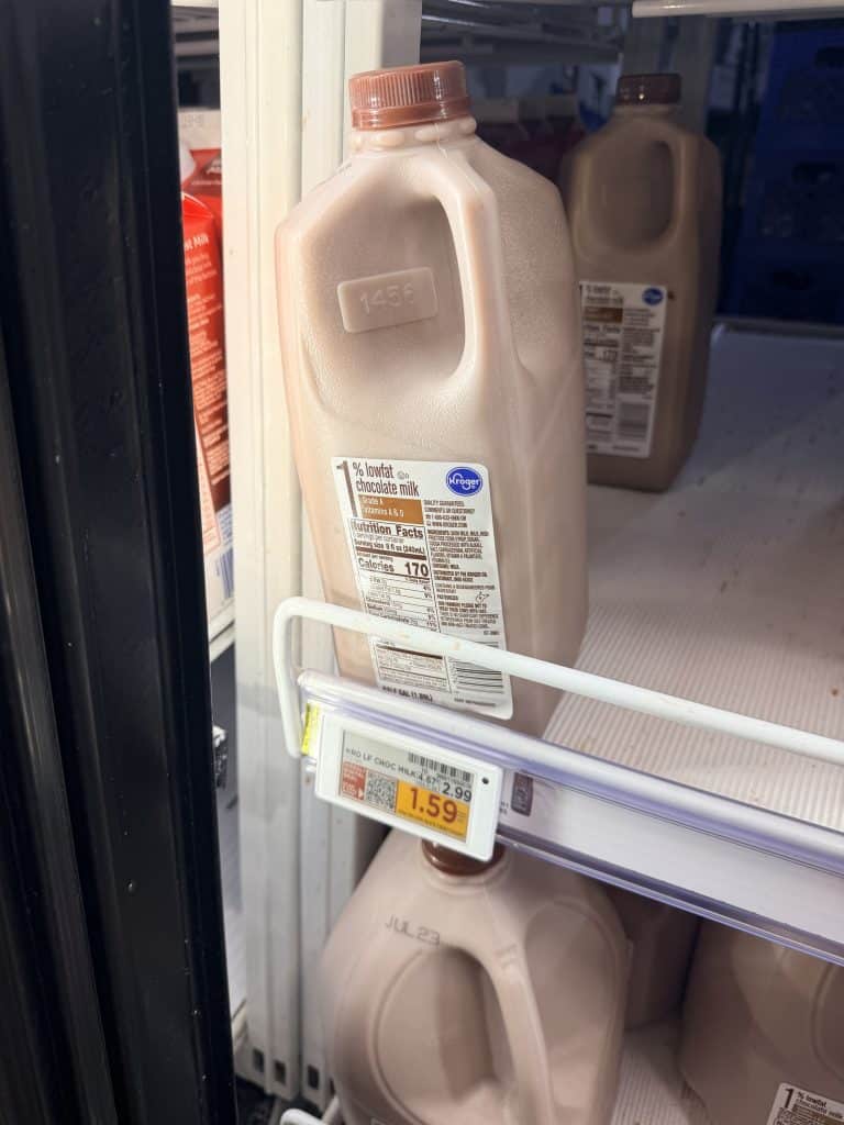 kroger half gallon milk shelf image