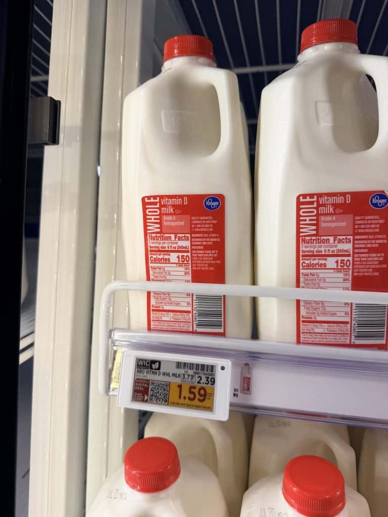 kroger half gallon milk shelf image