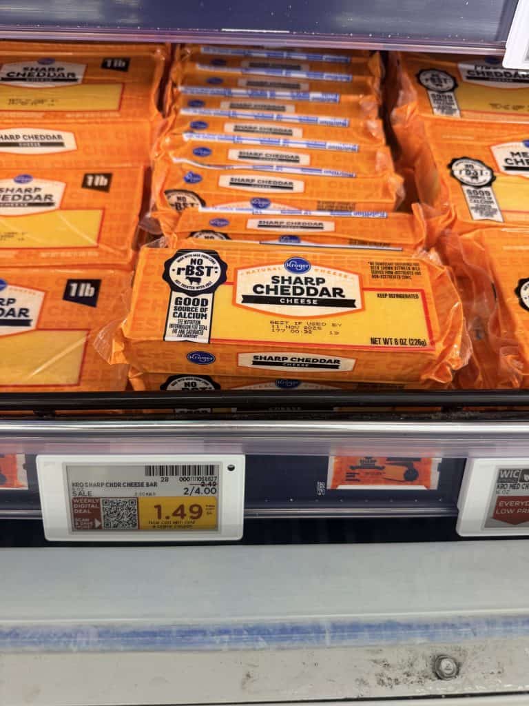 kroger cheese shelf image