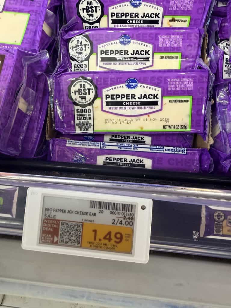 kroger cheese shelf image