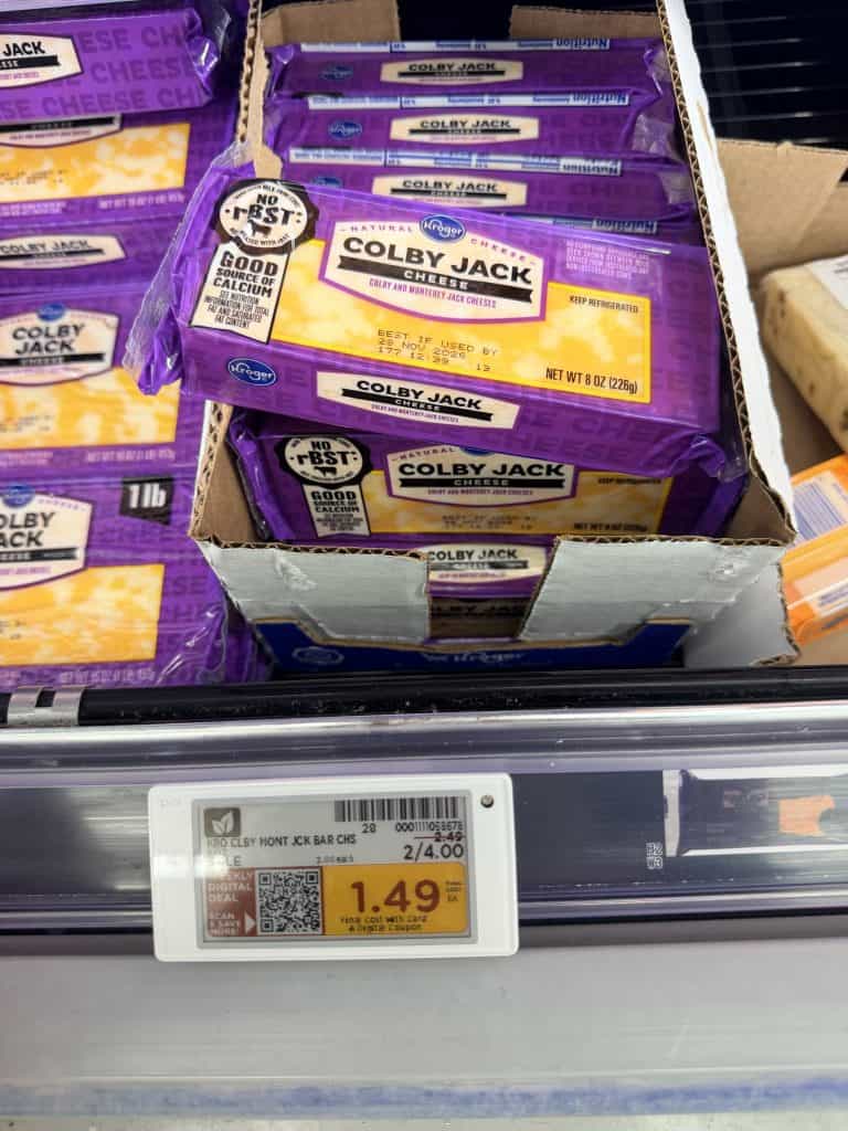 kroger cheese shelf image