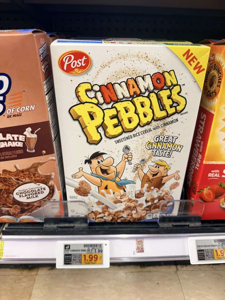Post Pebbles Cereal Kroger shelf image