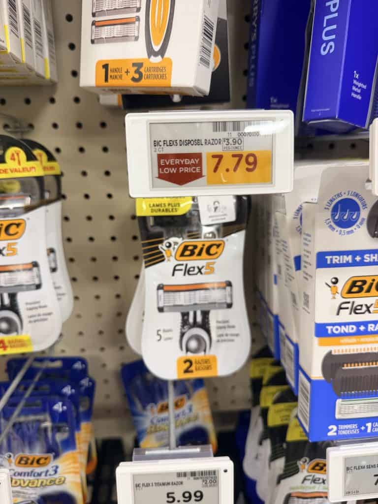 BIC disposable razors kroger shelf image