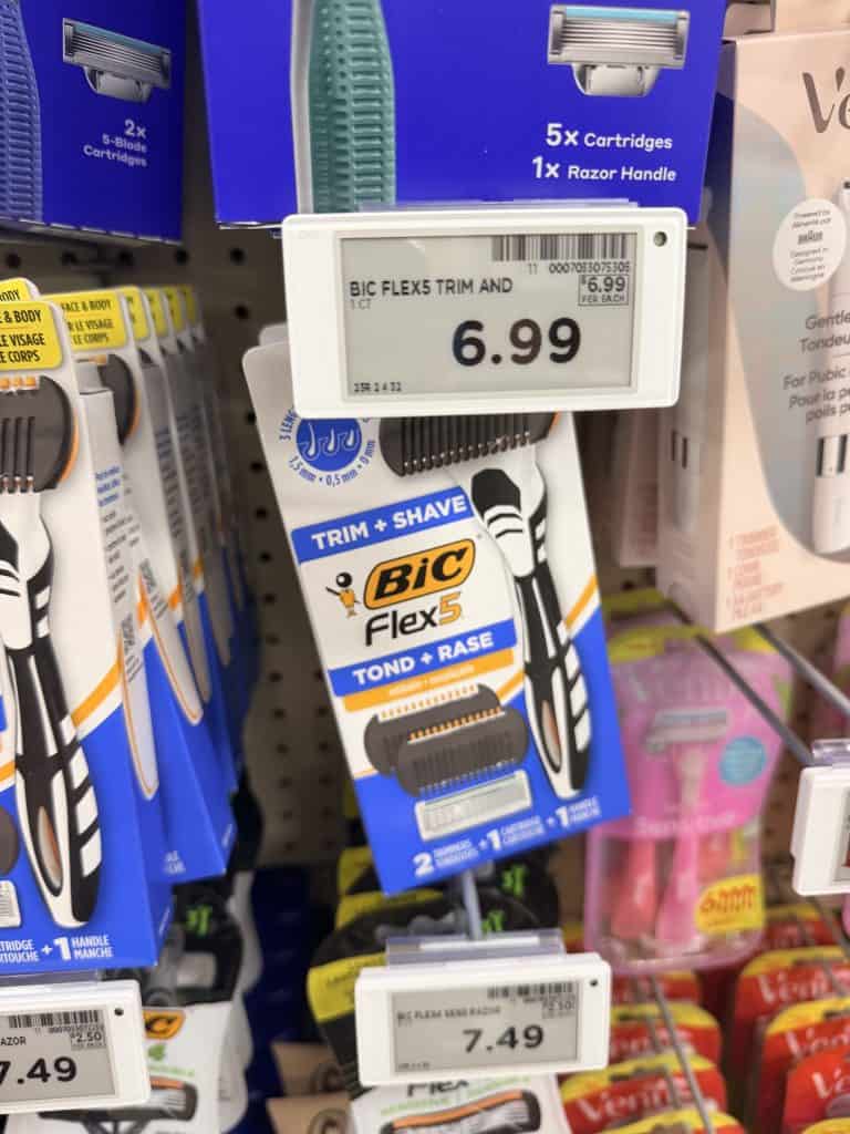 BIC disposable razors kroger shelf image