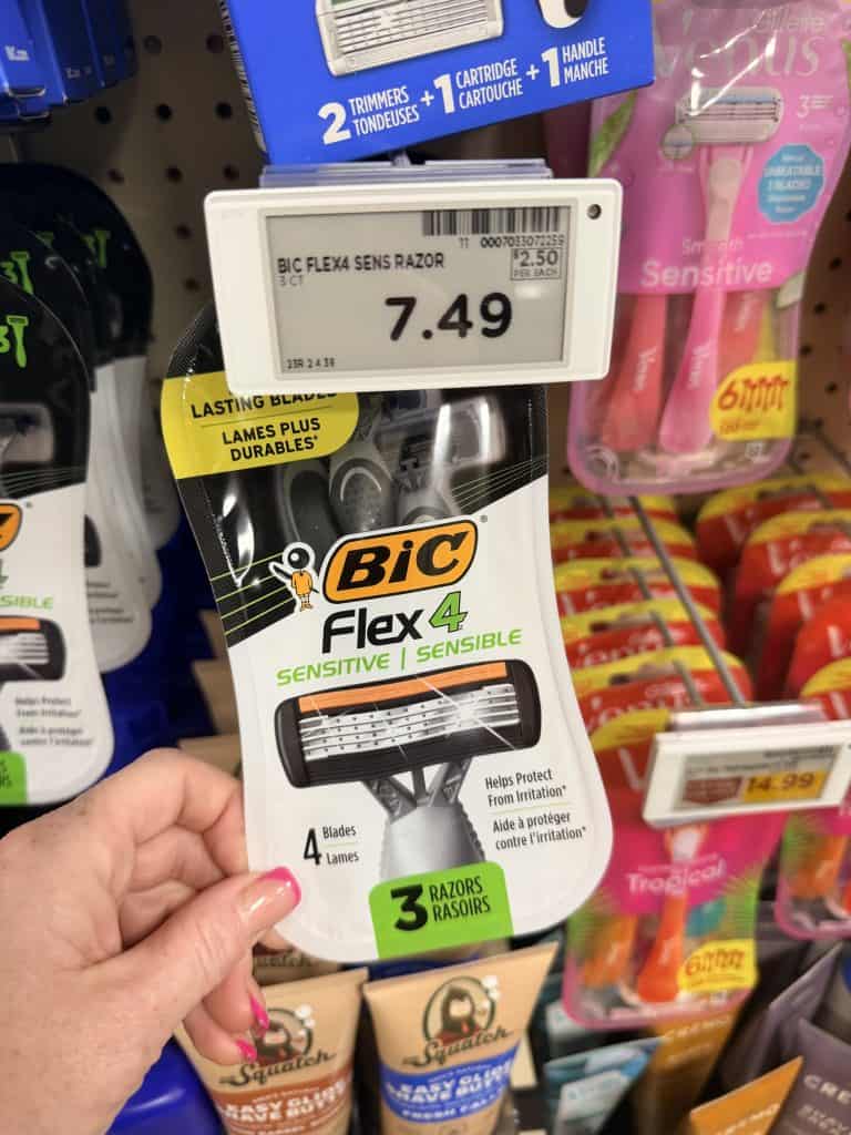 BIC disposable razors kroger shelf image
