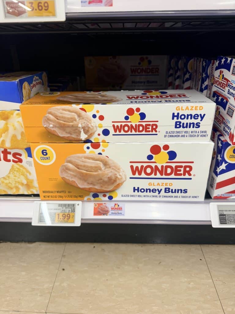 Wonder Honey Buns Kroger Shelf Image