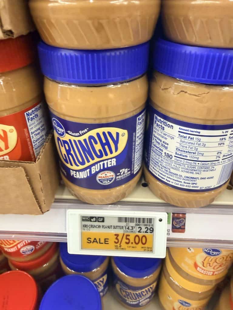 Kroger Peanut butter shelf image