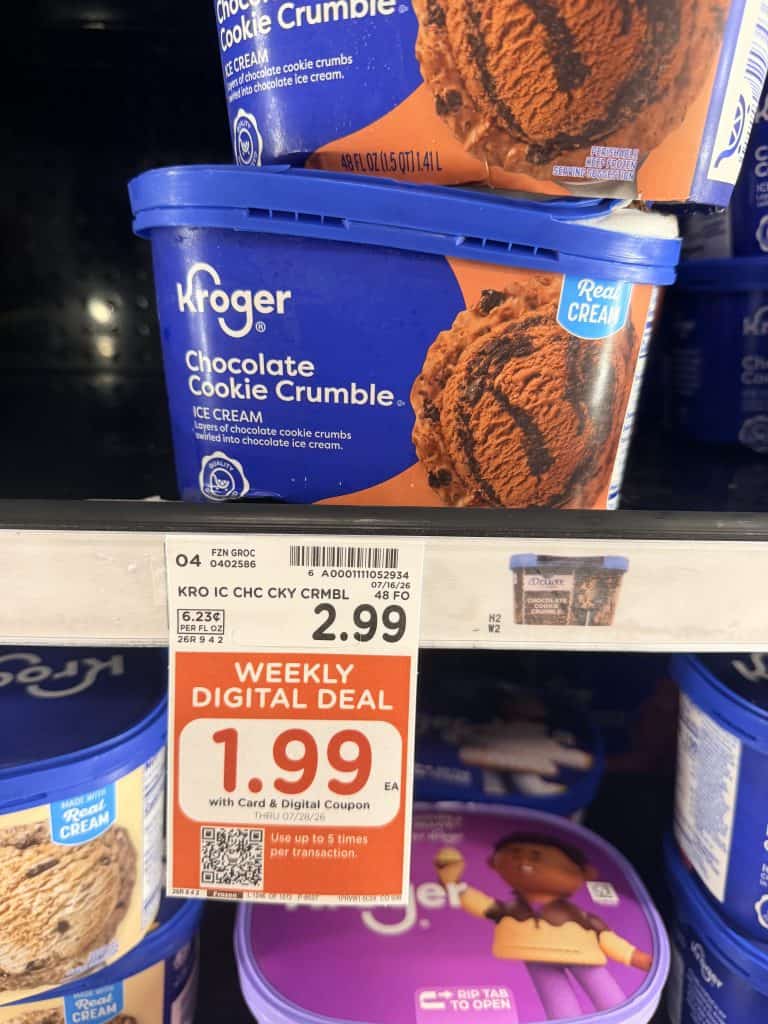 Kroger and Private Selection Ice Cream Kroger Shelf Image