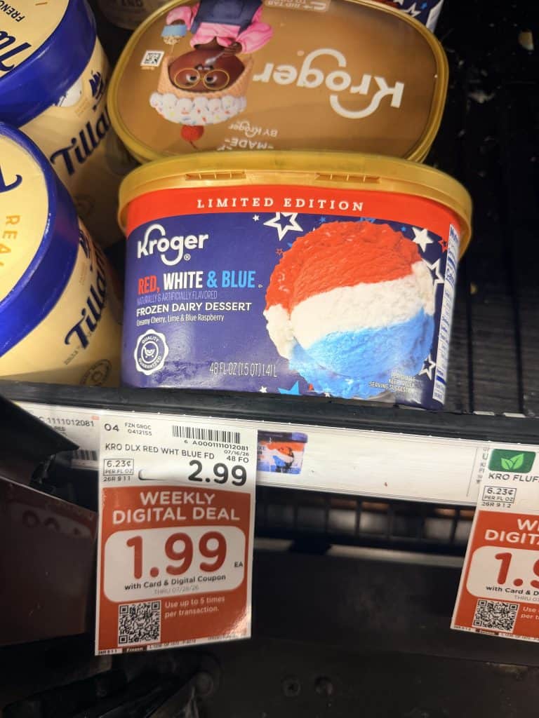 Kroger and Private Selection Ice Cream Kroger Shelf Image