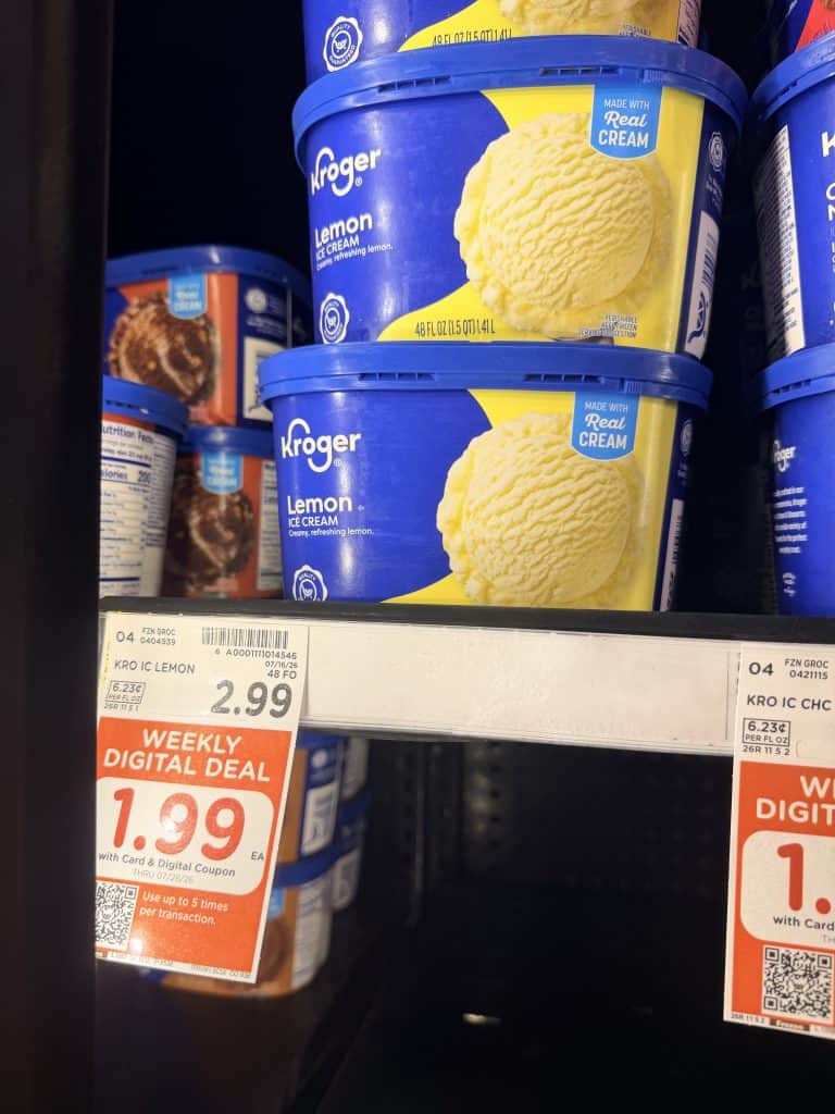 Kroger and Private Selection Ice Cream Kroger Shelf Image