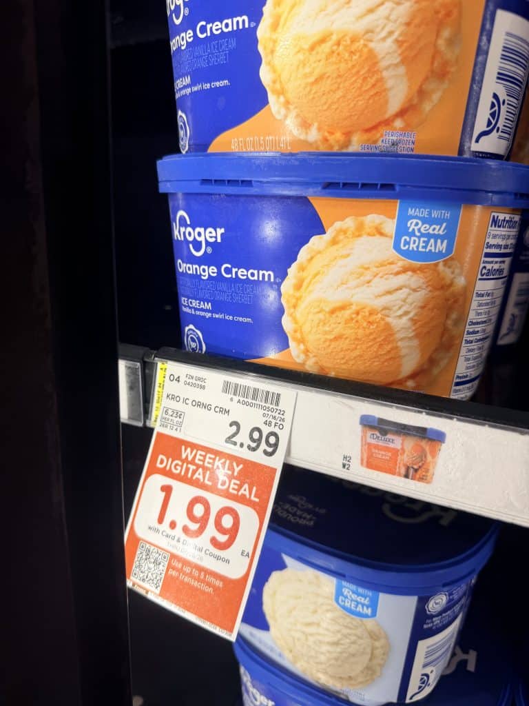 Kroger and Private Selection Ice Cream Kroger Shelf Image