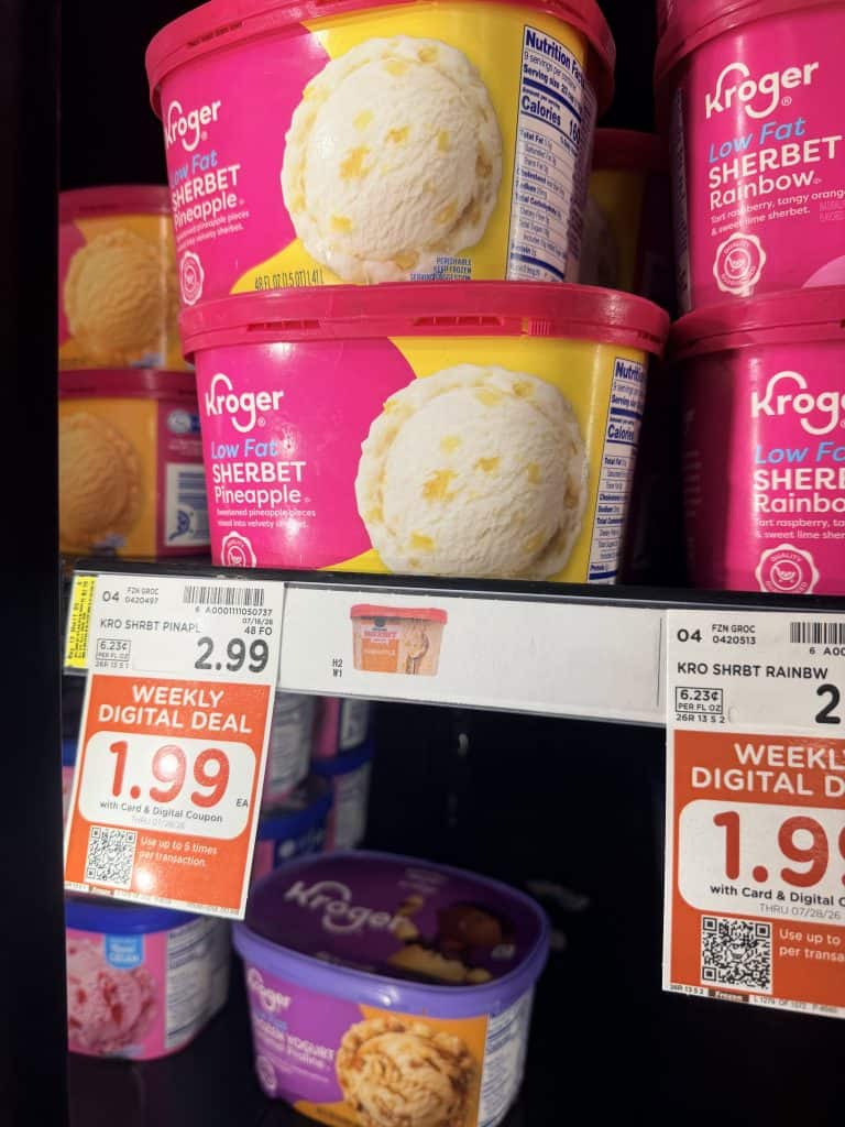 Kroger and Private Selection Ice Cream Kroger Shelf Image