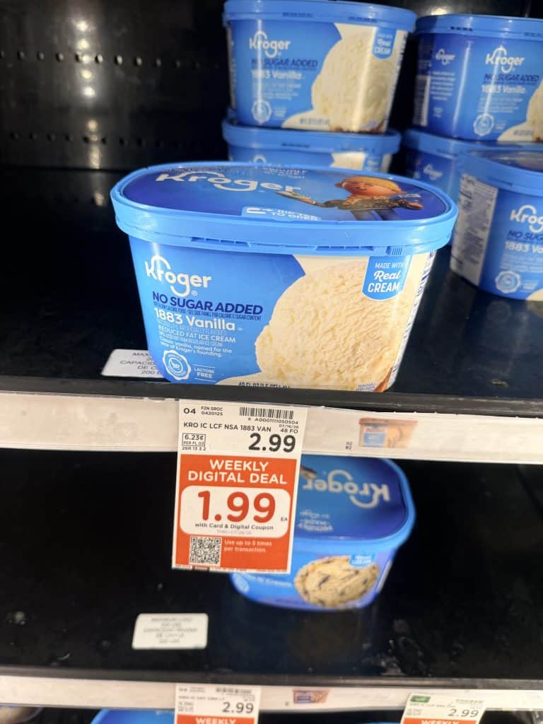Kroger and Private Selection Ice Cream Kroger Shelf Image