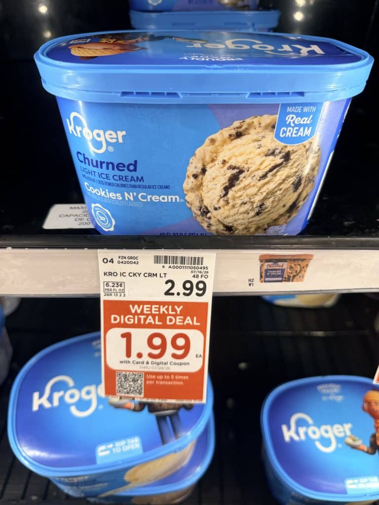 Kroger and Private Selection Ice Cream Kroger Shelf Image