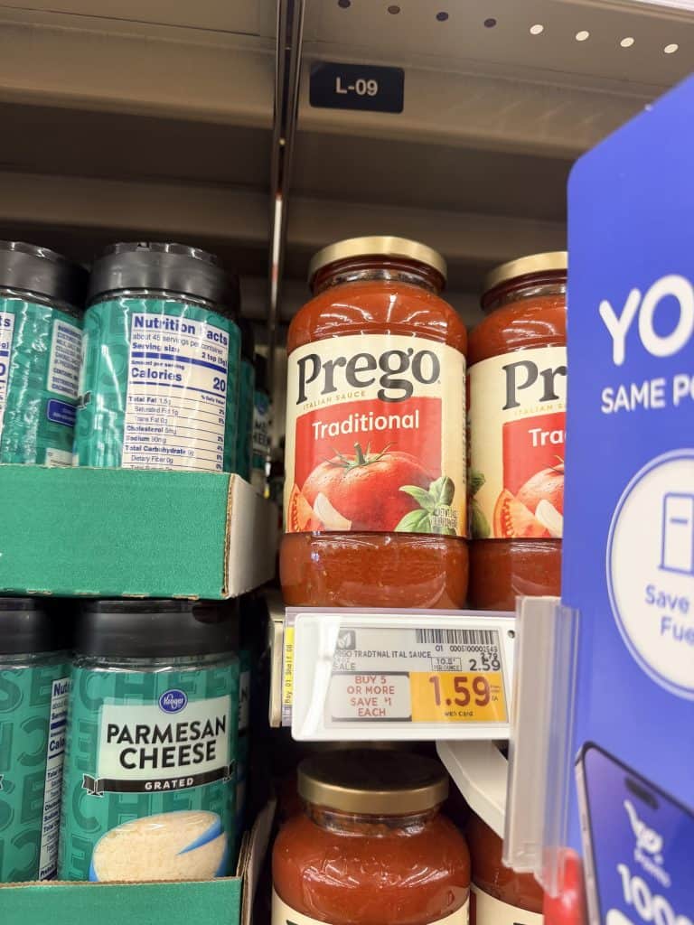Prego Pasta Sauces Kroger shelf image