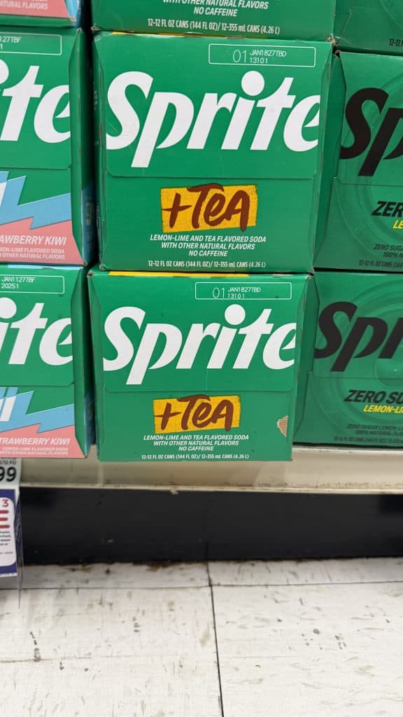 Sprite + Tea Kroger Shelf Image