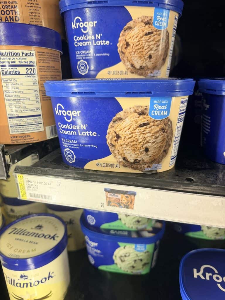 Kroger ice cream shelf image