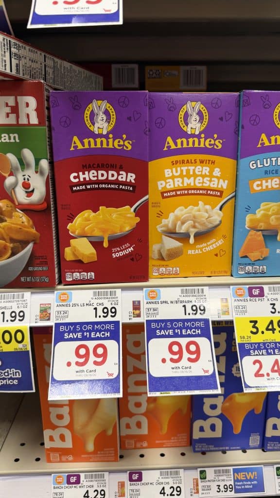 Annie's Mac & Cheese Kroger Shelf Image