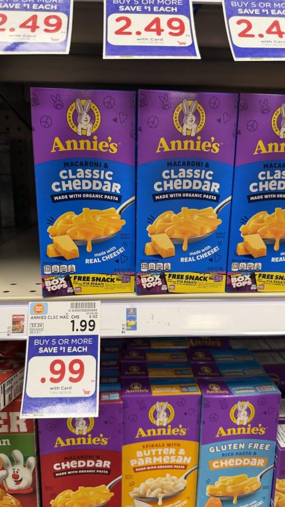 Annie's Mac & Cheese Kroger Shelf Image