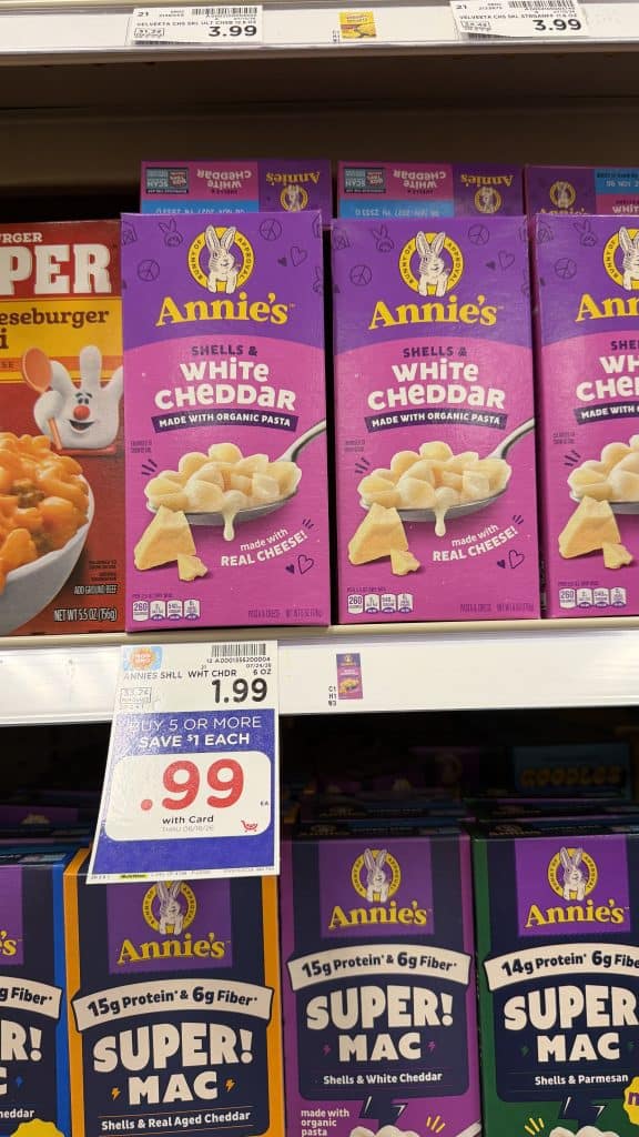 Annie's Mac & Cheese Kroger Shelf Image