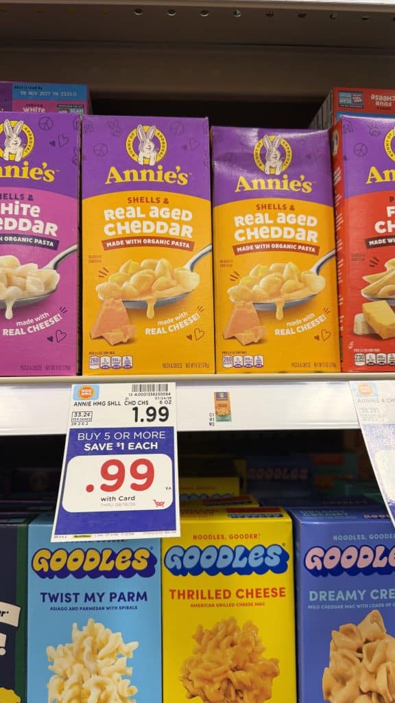 Annie's Mac & Cheese Kroger Shelf Image
