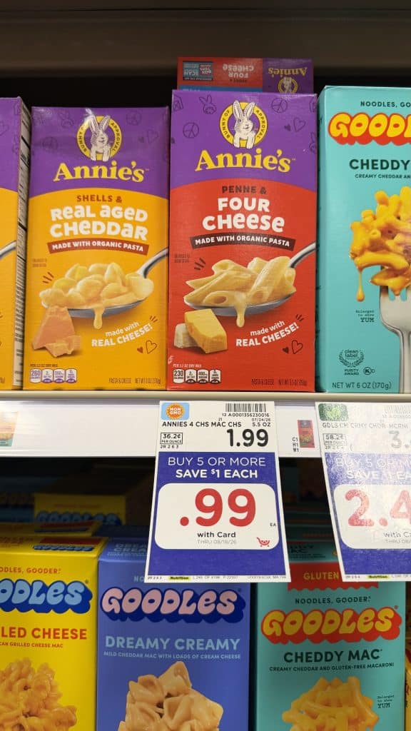 Annie's Mac & Cheese Kroger Shelf Image