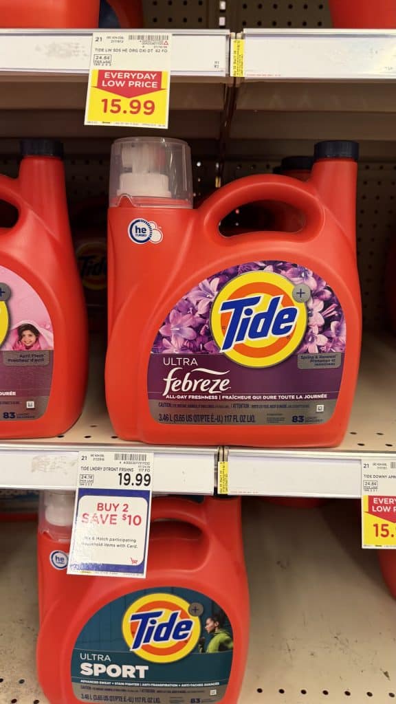 Tide Laundry Detergent Kroger shelf image