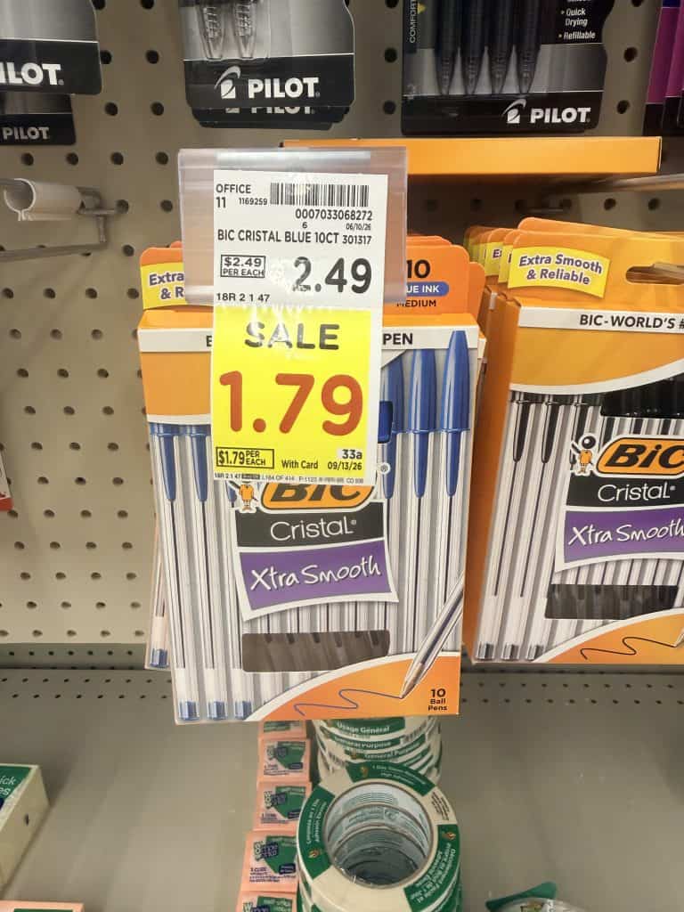 BIC Pens Kroger shelf image