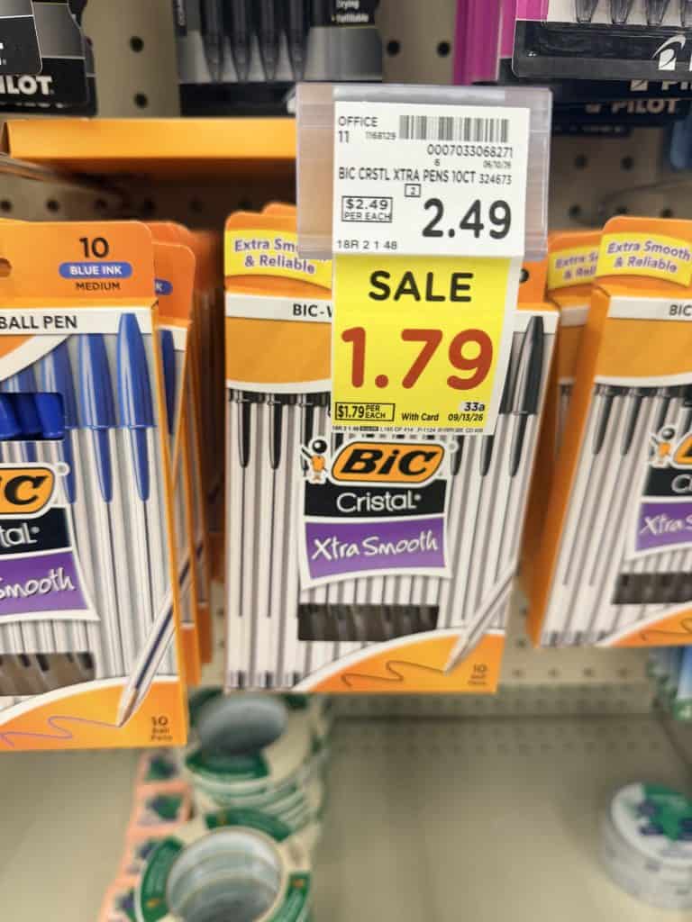 BIC Pens Kroger shelf image