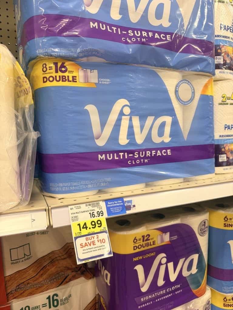 Viva Paper Towels Kroger shelf image