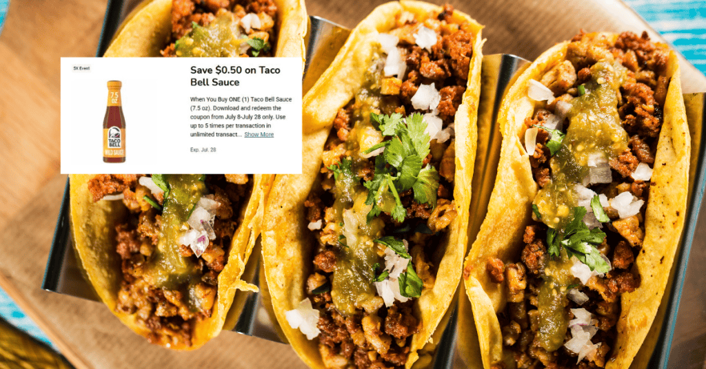 Taco Bell Sauce kroger digital coupon