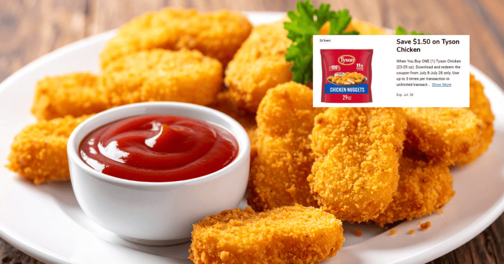 Tyson Frozen Chicken kroger digital coupon