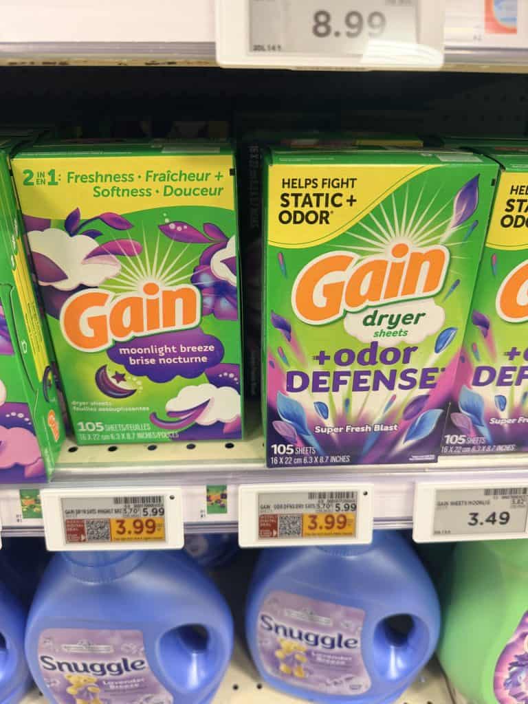bounce, downy and gain kroger shelf image (1)