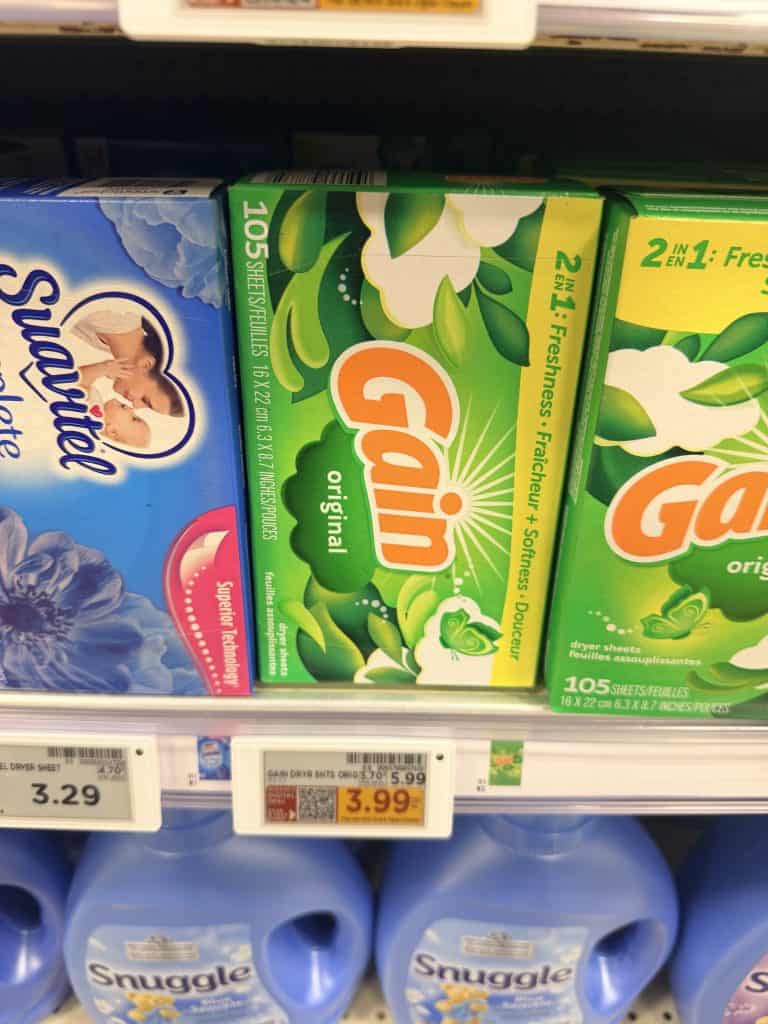 bounce, downy and gain kroger shelf image (1)