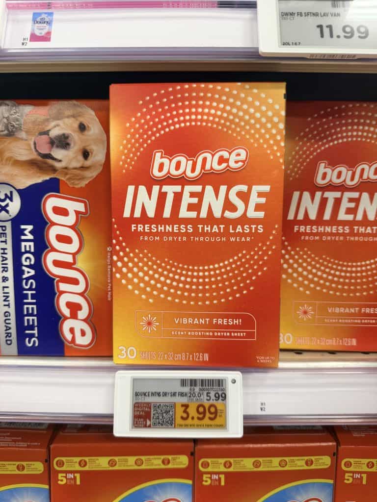 bounce, downy and gain kroger shelf image (1)