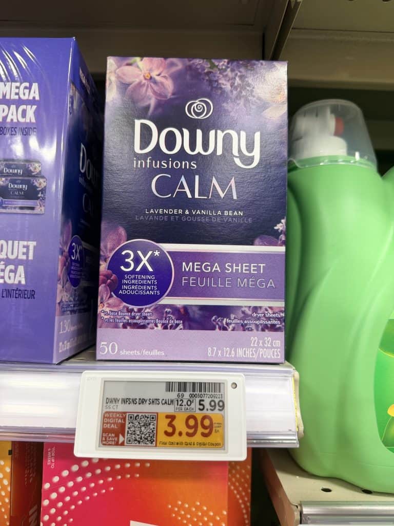 bounce, downy and gain kroger shelf image (1)