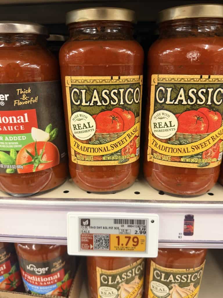 classico pasta sauce kroger shelf image (1)