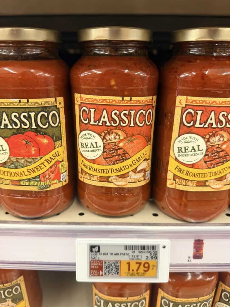 classico pasta sauce kroger shelf image (1)