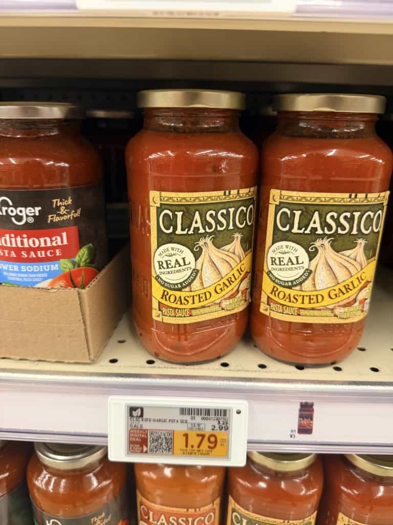 classico pasta sauce kroger shelf image (1)