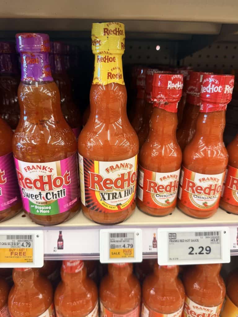 frank's redhot sauce kroger shelf image (1)