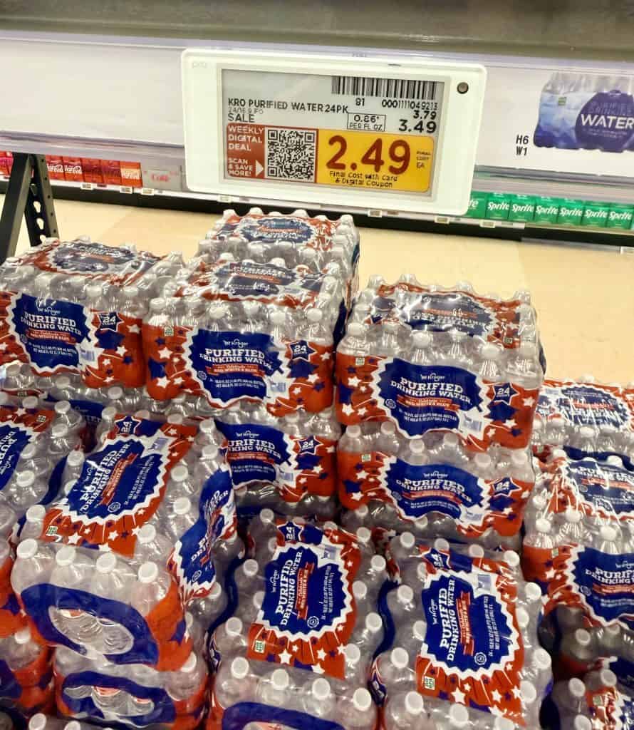 kroger water shelf image