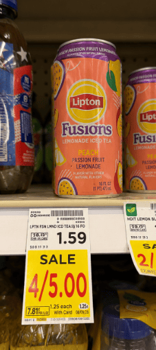 lipton fusions tea kroger shelf image